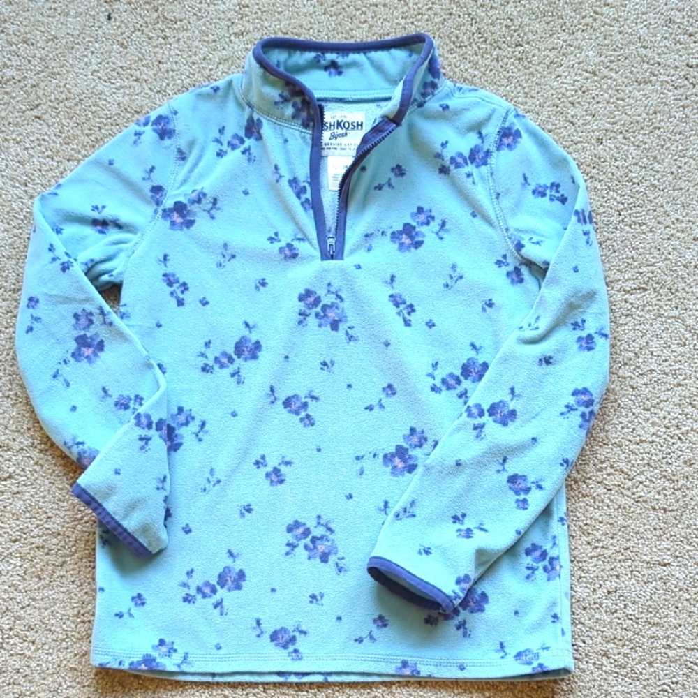 Girls Floral Quarter-Zip Pullover- Never Used